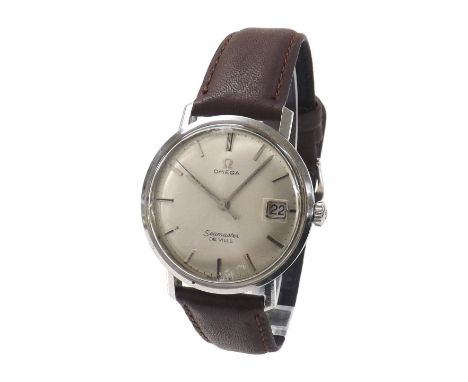 Omega Seamaster De Ville stainless steel gentleman's wristwatch, circular silvered dial with baton markers, sweep centre seco