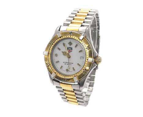 Tag Heuer 2000 Series mid-size bicolour bracelet watch, ref. WE1222-2, white dial, quartz, 36mm (M731N1) - Condition Report: 