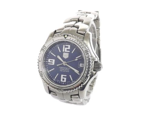 Tag Heuer Link Chronometer automatic stainless steel gentleman's bracelet watch, ref. WT5212, no. 185163, blue dial, original