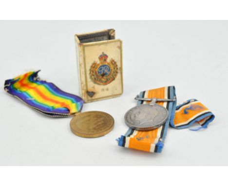 22683 Corporal H Cockerill Leicester Regiment, British War medal, Victory medal, Royal Artilliary badge, Cat badge, miniature