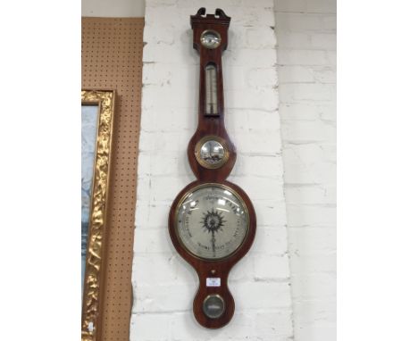 Victorian mahogany banjo barometer.