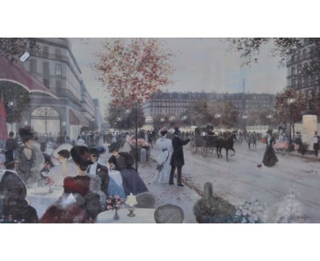 C. Keiffer, Paris Boulevard, colour print, 50 x 80cm