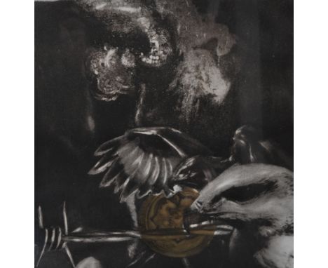 John Wright, "Power and Glory", signed aquatint, 46 x 48cms and a contemporary abstract print, (2).