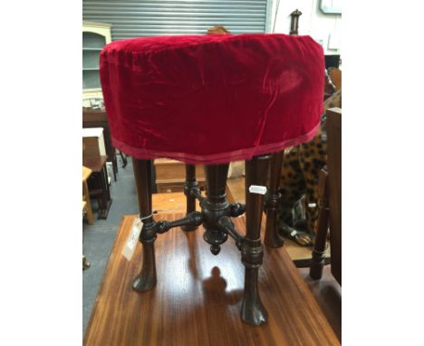 Victorian mahogany stool, circular seat, height 46cm