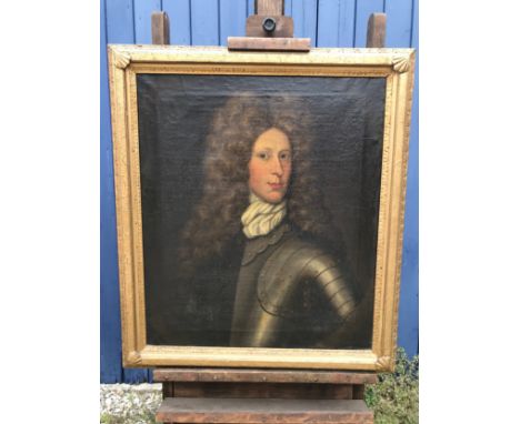 Oil on canvas, portrait of a cavalier. 74 x 61cms.Condition ReportPainting with craquelure. Old wood worm to the back stretch