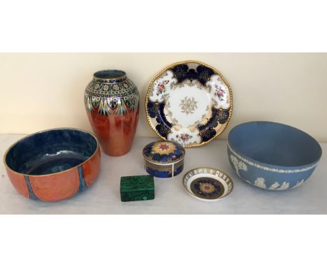 Mixed ceramics to include Grime Wades lustre pottery "Byzanta Ware" fruit bowl 20cms d x 9cms h, a Grime Wades Royal Winton l
