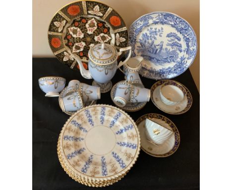 Ceramics to include Duchess china coffee service, early 19thC tea bowls and saucers, 6 Worcester Chamberlain plates, Copeland