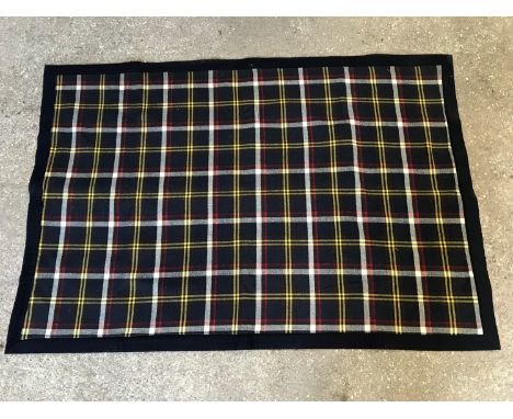 A tartan cheque patterned picnic blanket with cotton back.  168 l x 116cms w.Condition ReportStitch repair to one side.