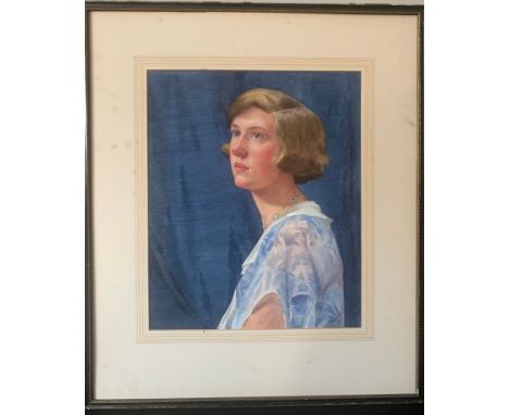 A watercolour portrait of "Miss Irene Hill" signed  H. Crawforth 1931. Artists Hull address to rear.Condition ReportNo glass 