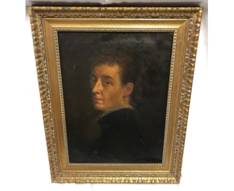 A gilt framed oil on canvas, portrait of a Victorian lady. Canvas 55cms x 40cms.Condition ReportDents and scratches to unsign