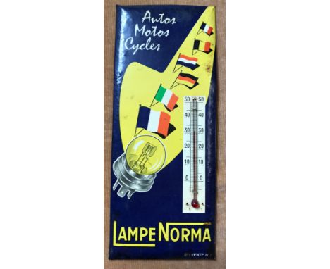 A Lampe Norma Autos, Motos Cycles thermometer.Condition ReportMinor bubbling to metal.