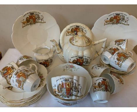 A Foley China commemorative tea service, 'Longest and Most Glorious Reign' of Queen Victoria 60 years. Comprising of teapot, 