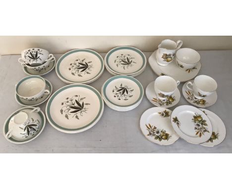 A large quantity of tea and dinner ware to include 10 pieces of Royal Grafton in a floral and fruit pattern comprising cake p