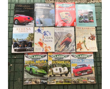 A collection of COYS automobile auction catalogues 2010-2014 together with 3 classic car magazines.Condition ReportUse wear, 