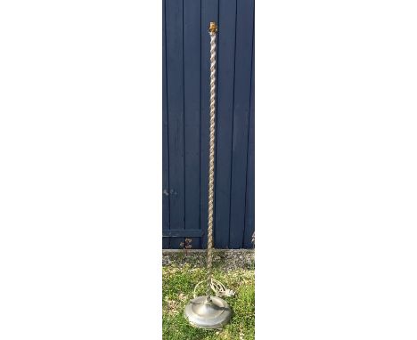 A 1930's chrome barley twist standard lamp. Approx. 158cms h x 28cms w at base.Condition ReportMinor dents to the base.