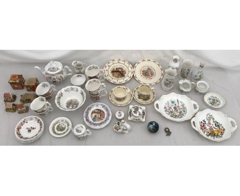 A large collection of pottery to include Royal Doulton "Bramley Hedge": one teapot, milk jug, sugar bowl, mini teapot "Summer