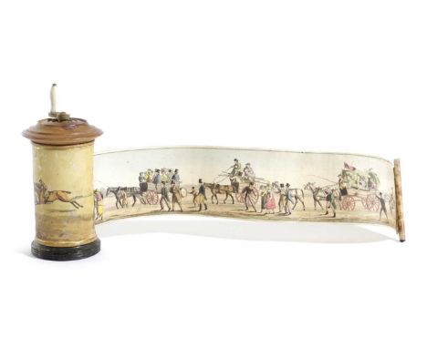 λ 'GOING TO EPSOM RACES', A REGENCY HAND-COLOURED AQUATINT PANORAMAAFTER HENRY ALKEN, PUBLISHED BY S & J FULLER, 1819titled '