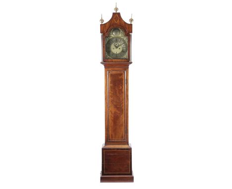 A GEORGE III MAHOGANY LONGCASE CLOCKBY JASON COX, LONG ACRE, LONDON, LATE 18TH CENTURYthe brass eight day, five finned pillar