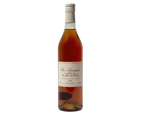 6 bottles Chateau de Lacaze Bas Armagnac 1981 In original carton. 46% ABV This lot is subject to VAT on the hammer price Lyin