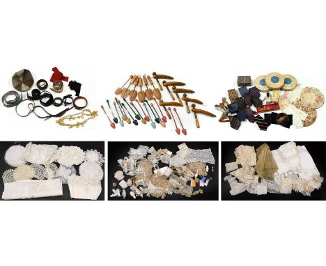 Ladies and Gents Costume Accessories and Lace comprising TM Lewin, Pink, Aqusacutum, Pierre Cardin and other silk gents ties,