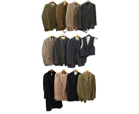 A Collection of 20th Century Gents Suits comprising a Ward &amp; Kruger grey pin stripe three piece suit,a Liberty of London 