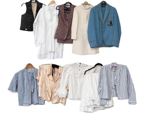 Collection of 20th Century Costume including a 1960s Clearline London cream wool shift dress with buttons to the front and po