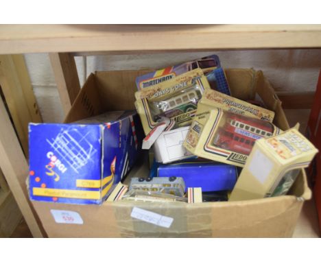 BOX OF TOY VEHICLES TO INCLUDE LLEDO, CORGI ETC