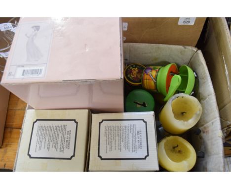 BOXED NAO FIGURE AND OTHER ORNAMENTS, CANDLES ETC