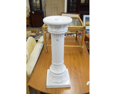 WHITE CERAMIC JARDINIERE STAND MADE IN WEST GERMANY, 57CM HIGH
