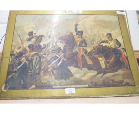 COLOURED PRINT "CHARGE OF THE LIGHT BRIGADE", UNFRAMED