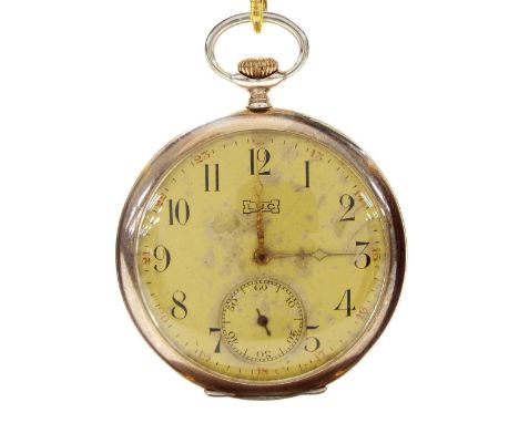 LUC Chopard white metal (.800) lever engine turned pocket watch, 51mm (at fault) Condition Report: Movement - not running con