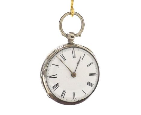 Silver fusee verge pocket watch, London 1863, the movement signed Jon Grant, London, no. 1789, pierced foliate engraved balan