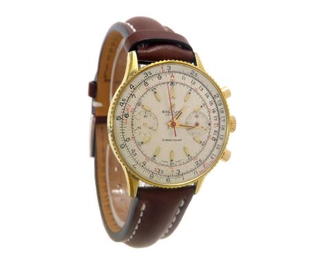 Breitling Chronomat chronograph gold plated and stainless steel gentleman's wristwatch, ref. 808, no. 217012, circular silver