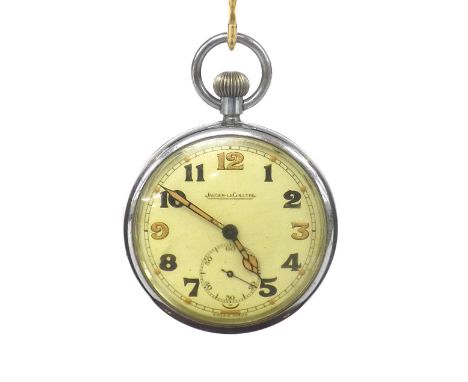 Jaeger-LeCoultre WWII British Military issue nickel cased lever pocket watch, cal. 467/1 movement, issue marking '/\ G.S.T.P 