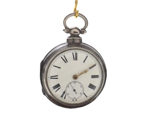 English silver fusee lever pair cased pocket watch, Birmingham 1924, the movement signed S. Auerbach, Wolverhampton, no. 2596