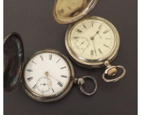 Silver fusee lever hunter pocket watch, London 1868, the movement signed Stewart & Co., London, no. 32129, with foliate engra