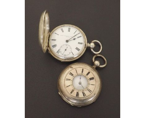 Small cylinder engine turned hunter pocket watch, the frosted bar movement signed Joseph Mcgregor Campbell, Chelsea, signed d