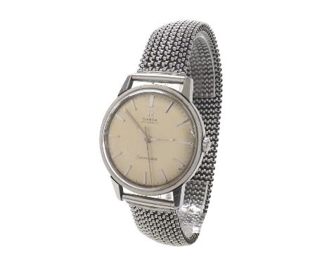 Omega Seamaster automatic stainless steel gentleman's bracelet watch, circa 1966, ref. 165.002, circular silvered dial with b