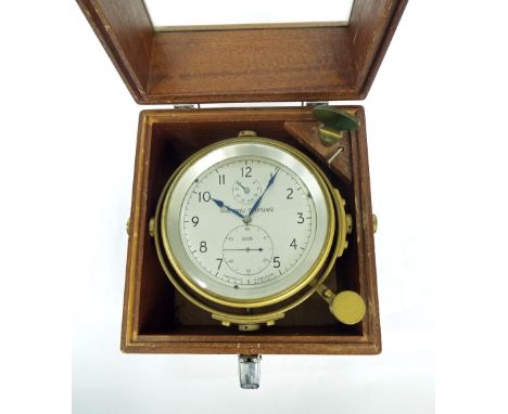 Two day marine chronometer, the 4" silvered dial signed Thomas Mercer no. 26315, with subsidiary seconds and state of wind di