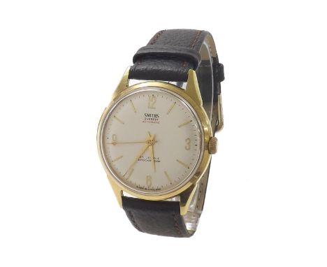 Smiths Everest automatic gold plated and stainless steel gentleman's wristwatch, silvered dial with quarter Arabic numerals, 