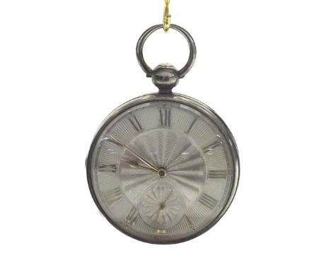 English Massey type III silver fusee lever pocket watch, London 1827, plain unsigned movement, no. 4292, with floral engraved