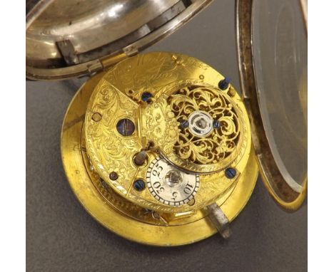 Thomas Mudge, London fusee cylinder pocket watch movement, the foliate engraved movement signed Thos. Mudge, London, no. 1445