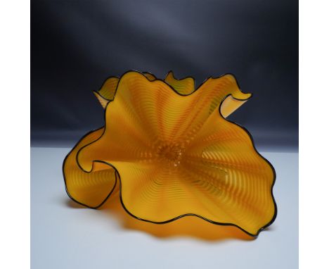 A stunning pair of Radiant Persian art glass by renowned American glass artist Dale Chihuly. These hand-blown glass sculpture