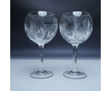 A pair of Waterford Crystal toasting goblets from The Millennium Collection, celebrating five timeless toasts Happiness, Love