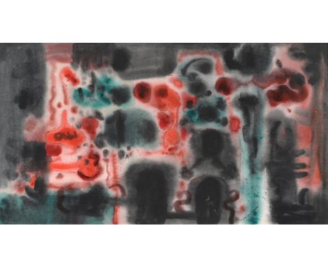 William John Bertram Newcombe CSGA, CWCS (1907-1969) Canadian  Abstract Signed, watercolour, 40cm by 71.5cm   Newcombe was bo
