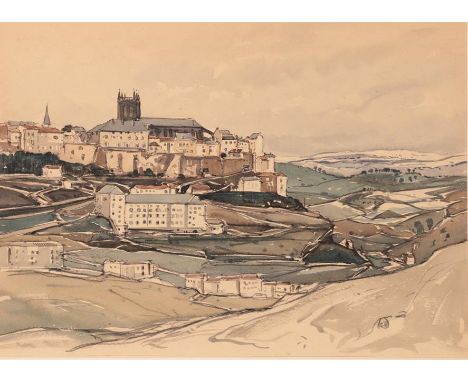 Claude Muncaster PRSMA RWS ROI RBA (1903-1974) ''Saint-Flour, France'' Watercolour, together with a further watercolour by th