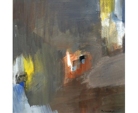 Marie Walker Last (1917-2017) Abstract with orange form Signed, mixed media, 22.5cm by 22.5cm