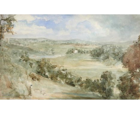 RICHARD WESTMACOTT THE YOUNGER, RA (1799-1872) LANDSCAPE signed with initials and inscribed Monmouth, inscribed verso Mr Parr