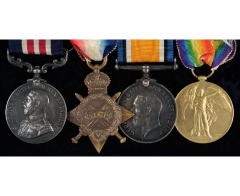 WORLD WAR ONE M M GROUP OF FOUR Military Medal, 1914-15 Star, British War Medal and Victory Medal 200288 SJT J W CURTIS 1/1 L