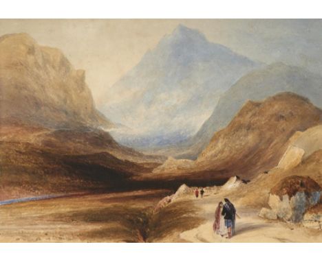 FRANCIS NICHOLSON, OWS (1753-1844) VIEW ON THE RIVER MAWDDACH WITH PART OF THE VILLAGE OF LLANELLTYD watercolour, 22 x 32.5cm